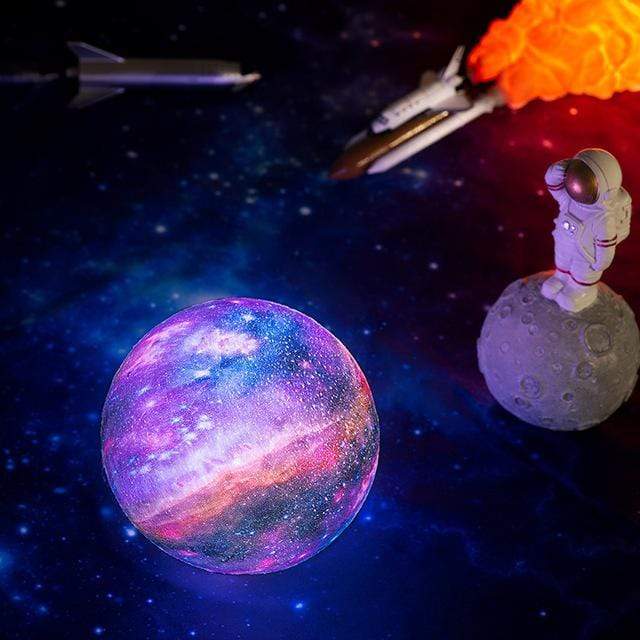 Galaxy Light USB Φωτιστικό Γαλαξίας - Πλανήτης 15εκ RGB LED 16 Χρωμάτων με Ξύλινη Βάση & Χειριστήριο